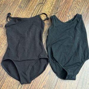 Set of 2 girls black dance leotards